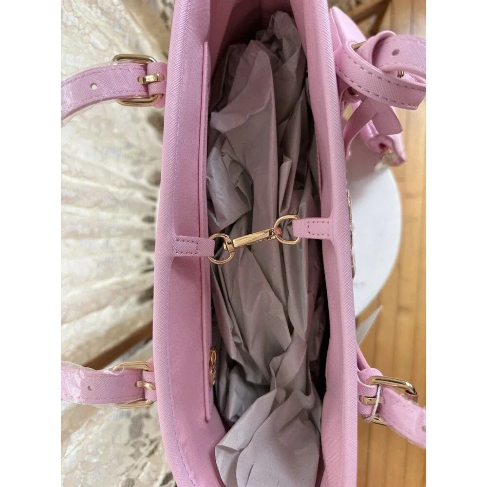 Valentino Orlandi Pink Bag with Detachable Pouch & Bag Charm NWT - Picture 4 of 5